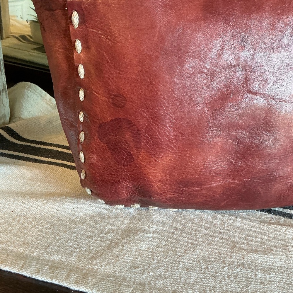 Bed Stu Leather Stevie Tote Shoulder Bag Merlot Deep Red Retail $255 - Picture 9 of 13